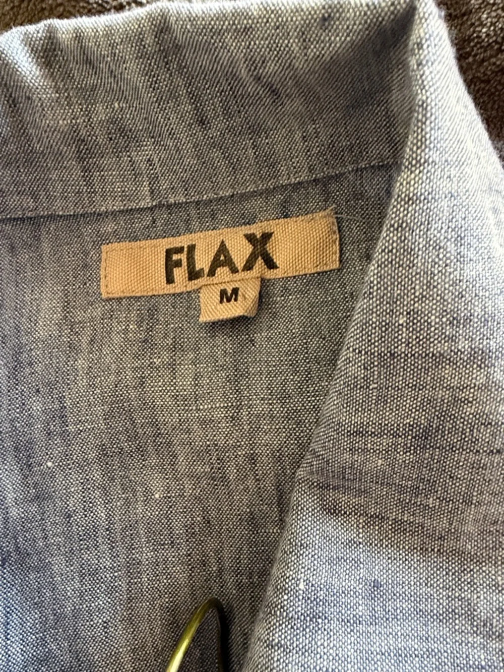 Flax Chambray Blue Sleeveless Button-Front Midi Dress - Picture 4 of 7